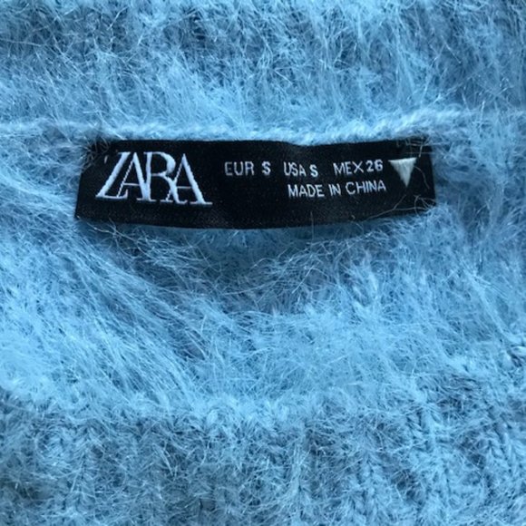 ZARA Fluffy blue top - Picture 3 of 3